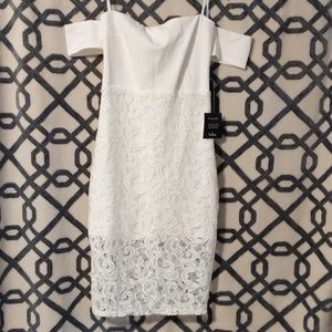 Lulu's Absolutely Angelic Off the Shoulder Dress